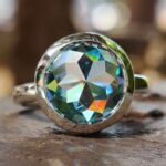 Eternal Glow 3.5 Carat Round Blue Moissanite Solitaire Ring Eternal Glow 3.43 CT Bezel-Set Rose-Cut Solitaire Ring – View 4