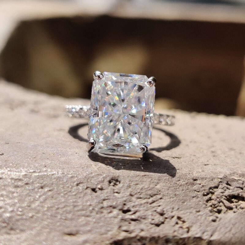 Frosted Brilliance 4.76 CT Radiant Petite Pave Ring – View 3