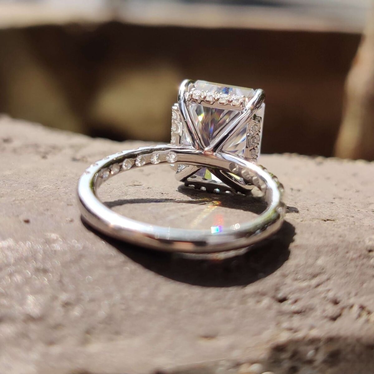 Frosted Brilliance 4.76 CT Radiant Petite Pave Ring – View 4
