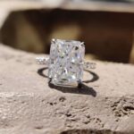 Frosted Brilliance 4.76 CT Radiant Petite Pave Ring – View 3
