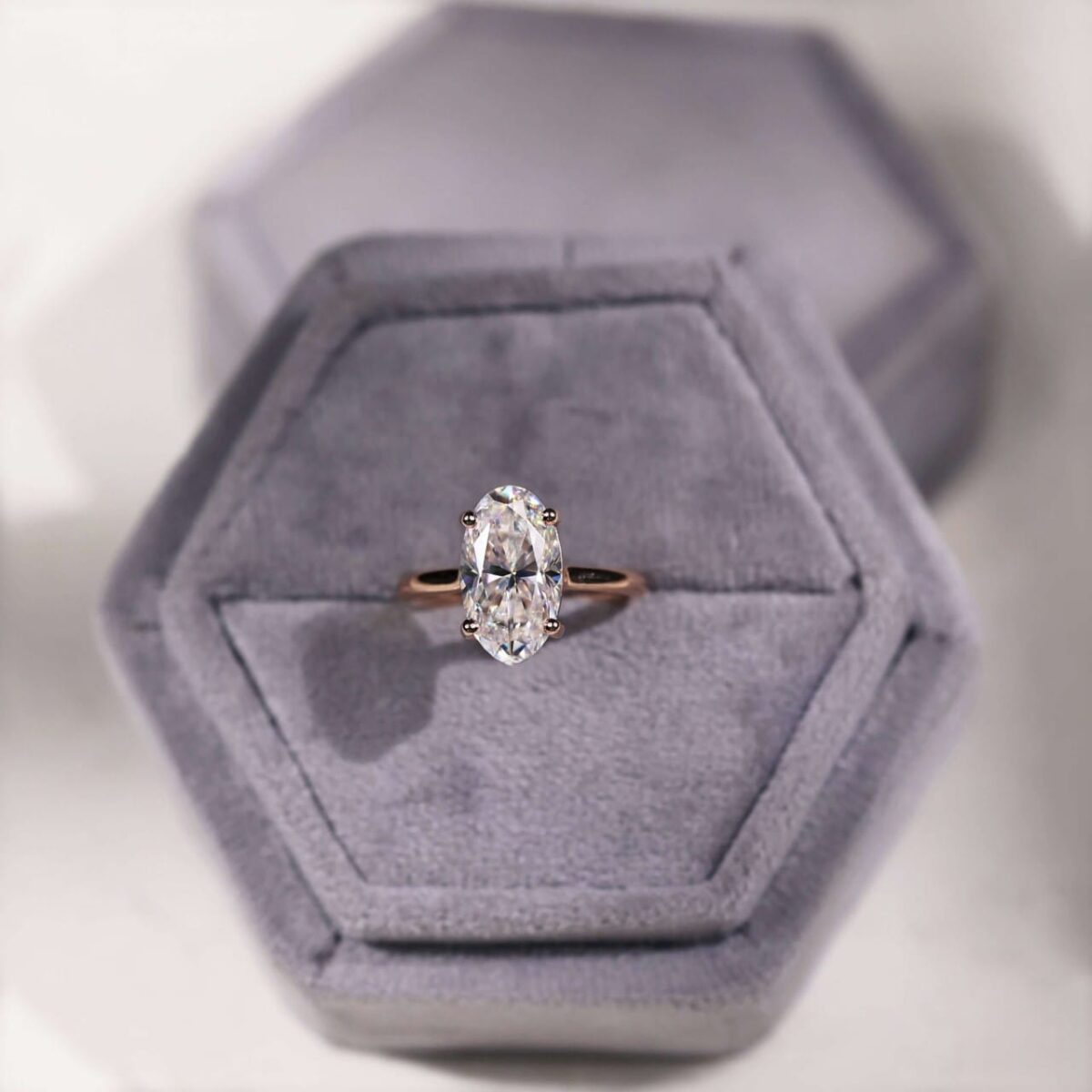 Graceful Radiance 3.93 CT Moval-Cut Solitaire Ring – View 6
