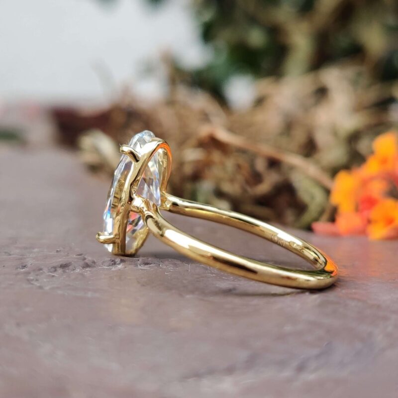 Graceful Radiance 3.93 CT Moval-Cut Solitaire Ring – View 3