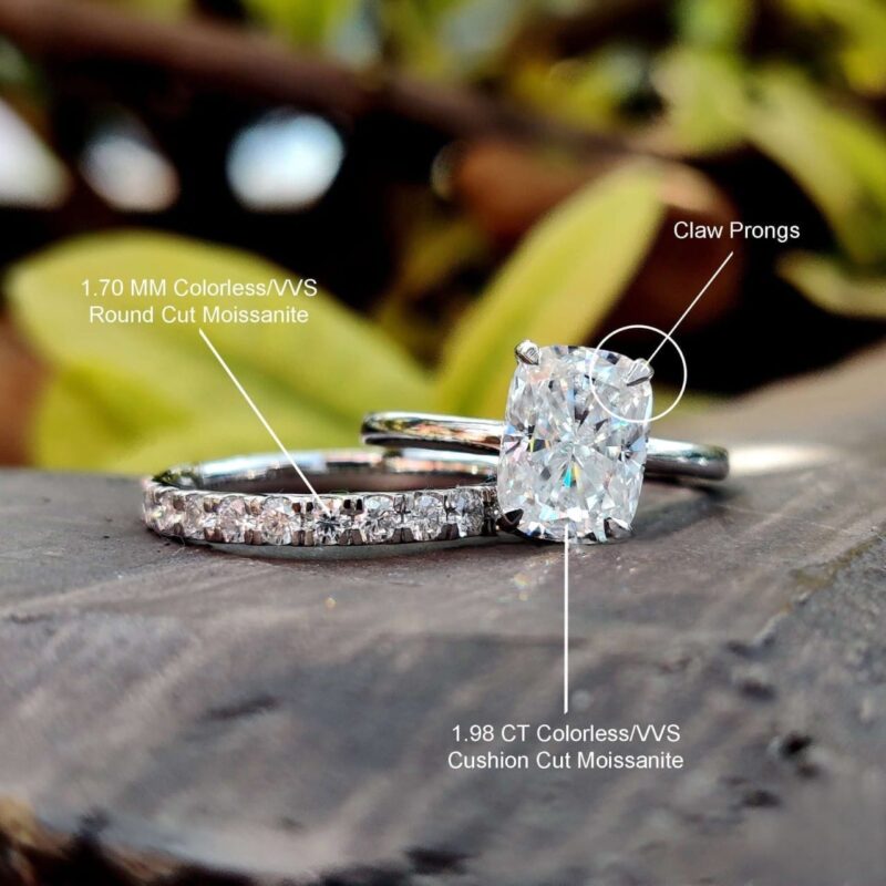 2.36 TW Hidden Bliss Cushion Halo Bridal Set – View 6