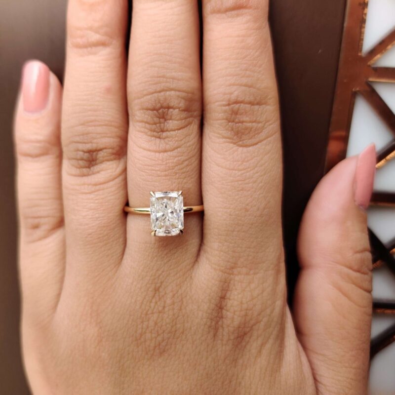 Hidden Lumina 2.39 TW Radiant-Cut Halo Moissanite Ring – View 6