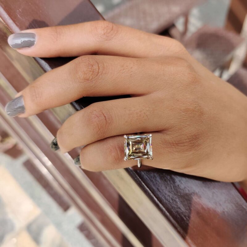 Infinite Brilliance 9.20 CT Criss-Cut Solitaire Ring – View 6