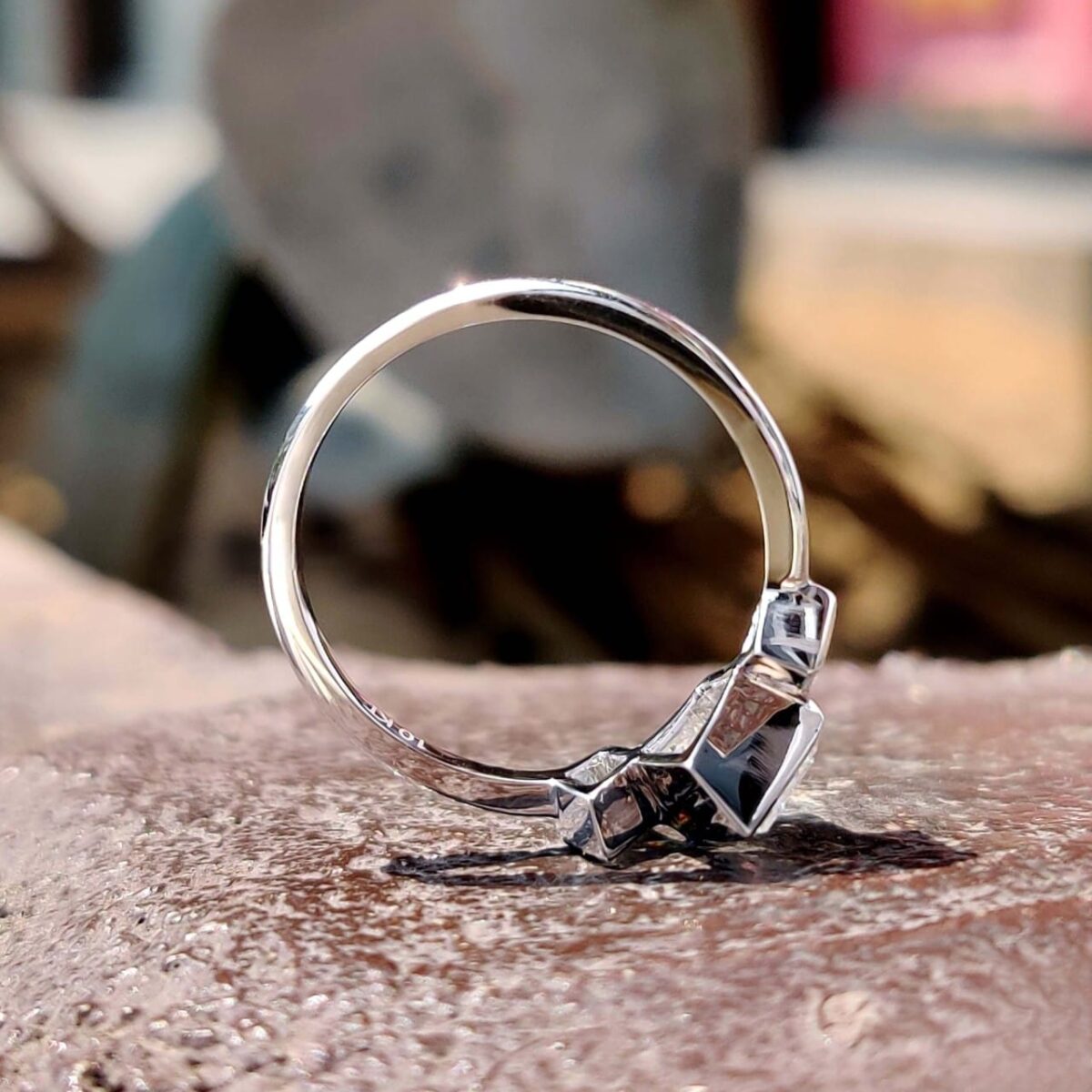 Lozenge Elegance Trio Bezel Ring – View 3