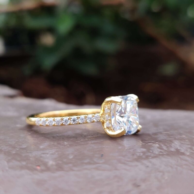 Lumina Cushion Hidden Halo Ring – View 4