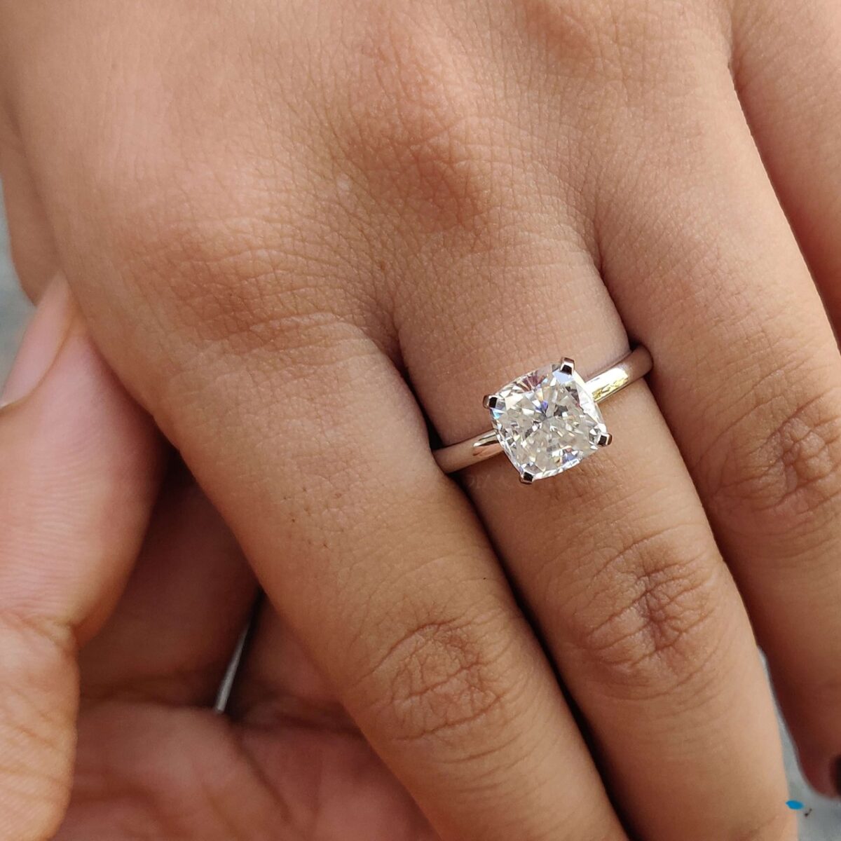 Luminous Grace 2.54 CT Cushion-Cut Moissanite Solitaire – View 4