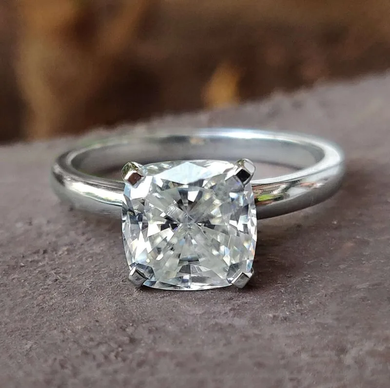 Luminous Grace 2.54 CT Cushion-Cut Moissanite Solitaire – View 3