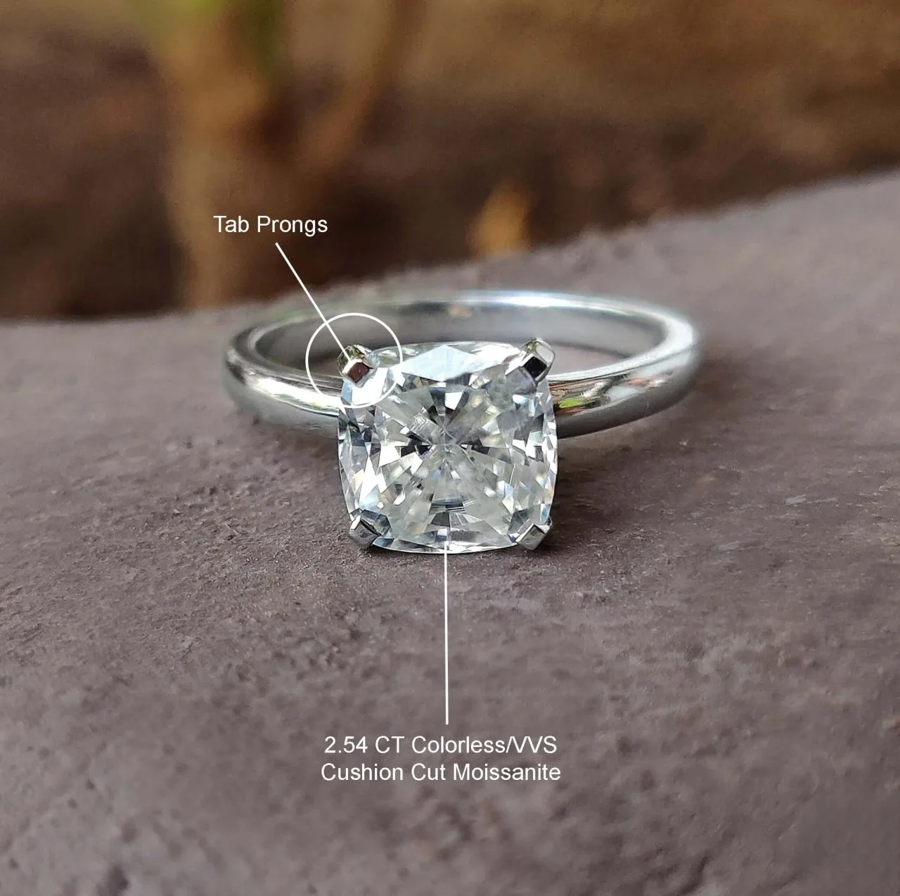 Luminous Grace 2.54 CT Cushion-Cut Moissanite Solitaire – View 1