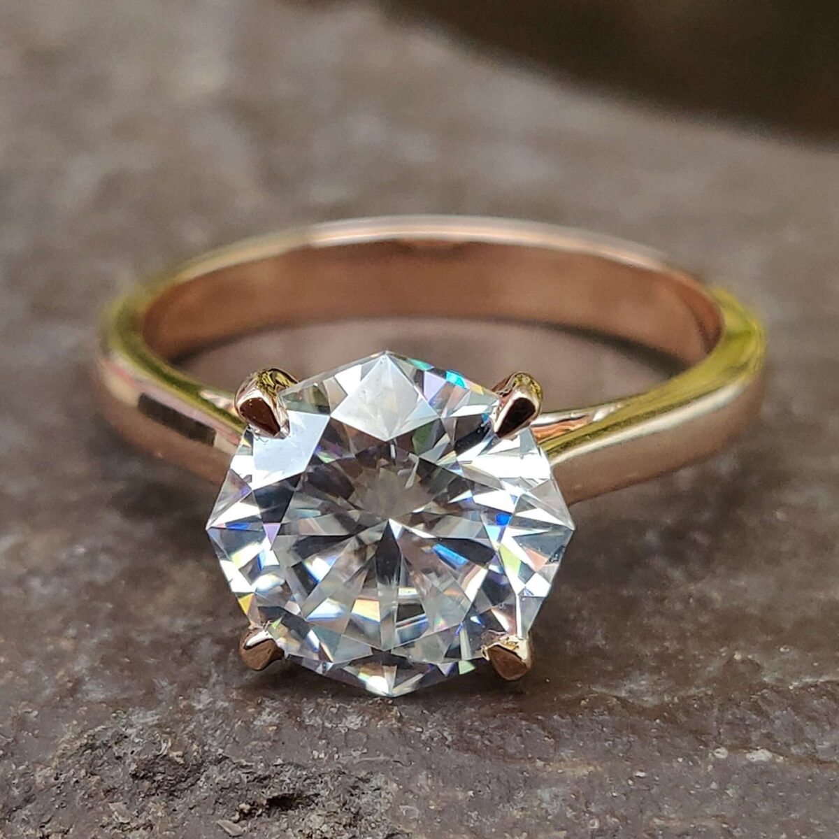 Majestic Simplicity 2.19 CT Octagon-Cut Moissanite Solitaire – View 3