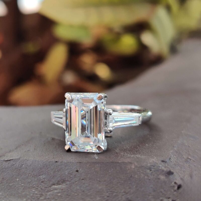 Regal Symphony 3.67 TW Emerald-Cut Three-Stone Ring – View 3