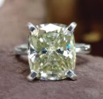 Sunlit Grace Light Yellow Cushion-Cut Solitaire Ring – View 3