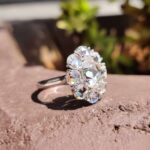 Vintage Aurora 6.5 Carat Oval Rose-Cut Halo Ring Vintage Aurora 6.45 DEW Oval Rose-Cut Halo Ring – View 2