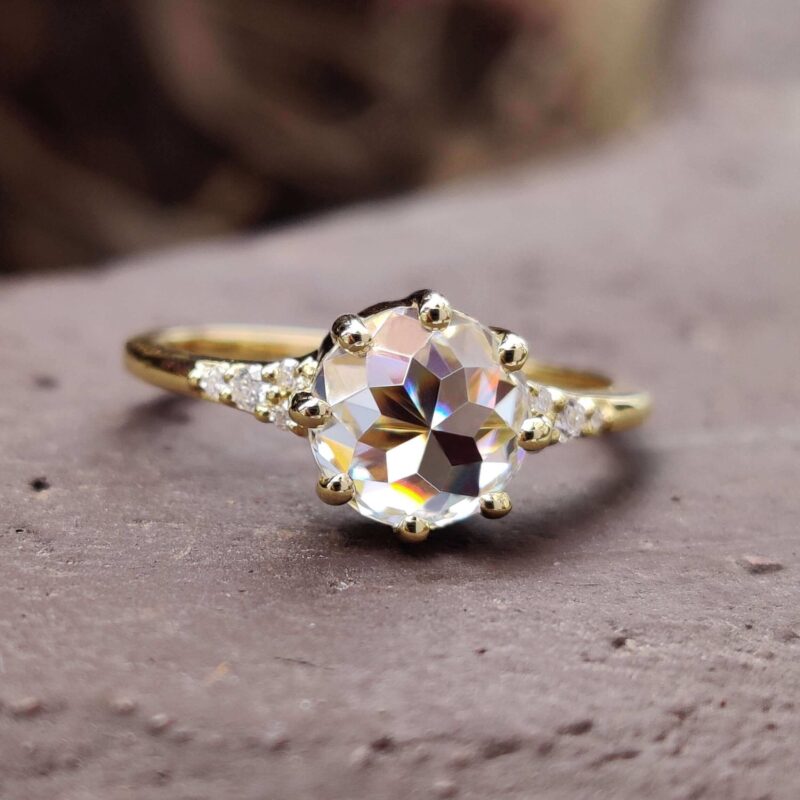 Whispering Elegance 1.33 TCW Rose-Cut Moissanite Solitaire – View 5