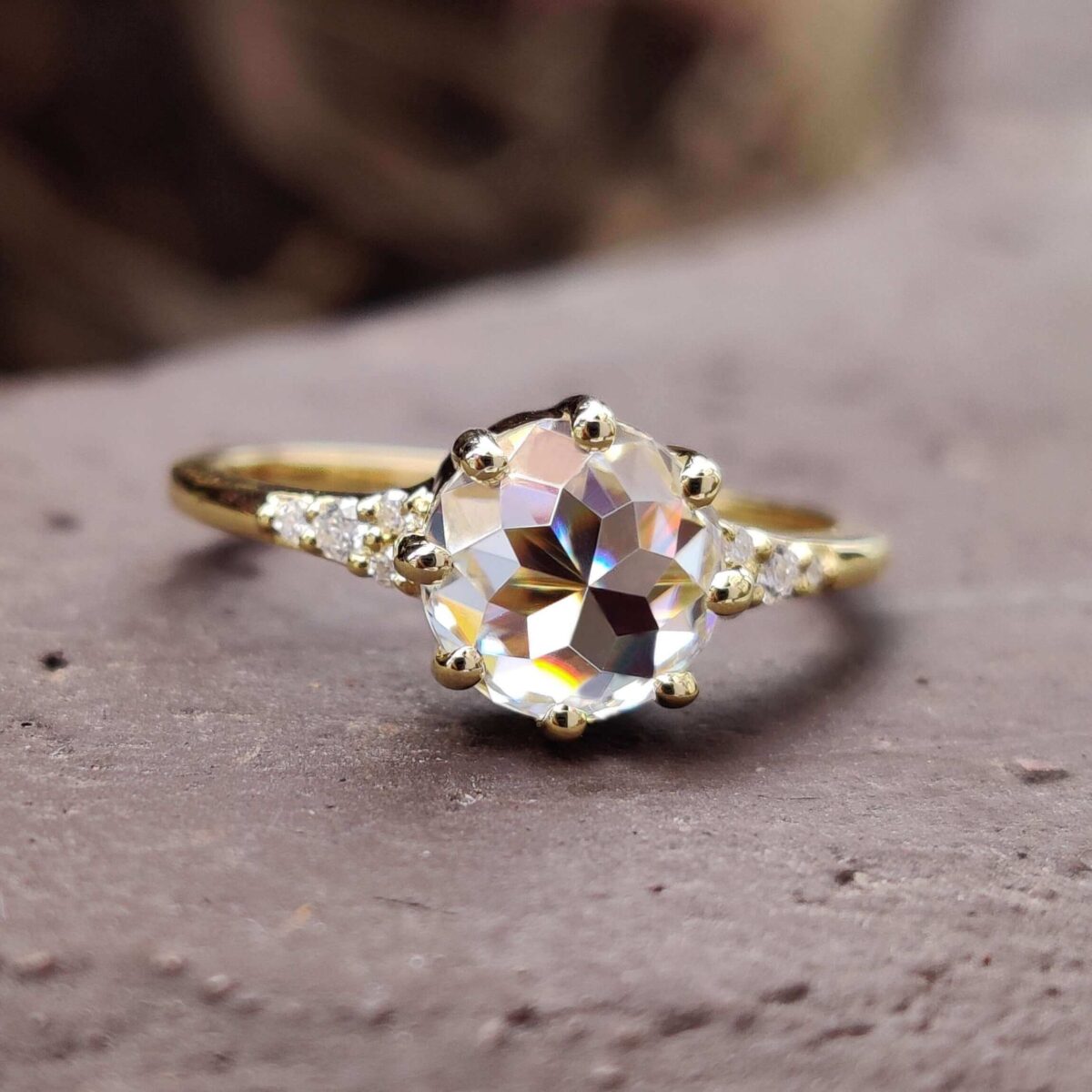 Whispering Elegance 1.33 TCW Rose-Cut Moissanite Solitaire – View 5