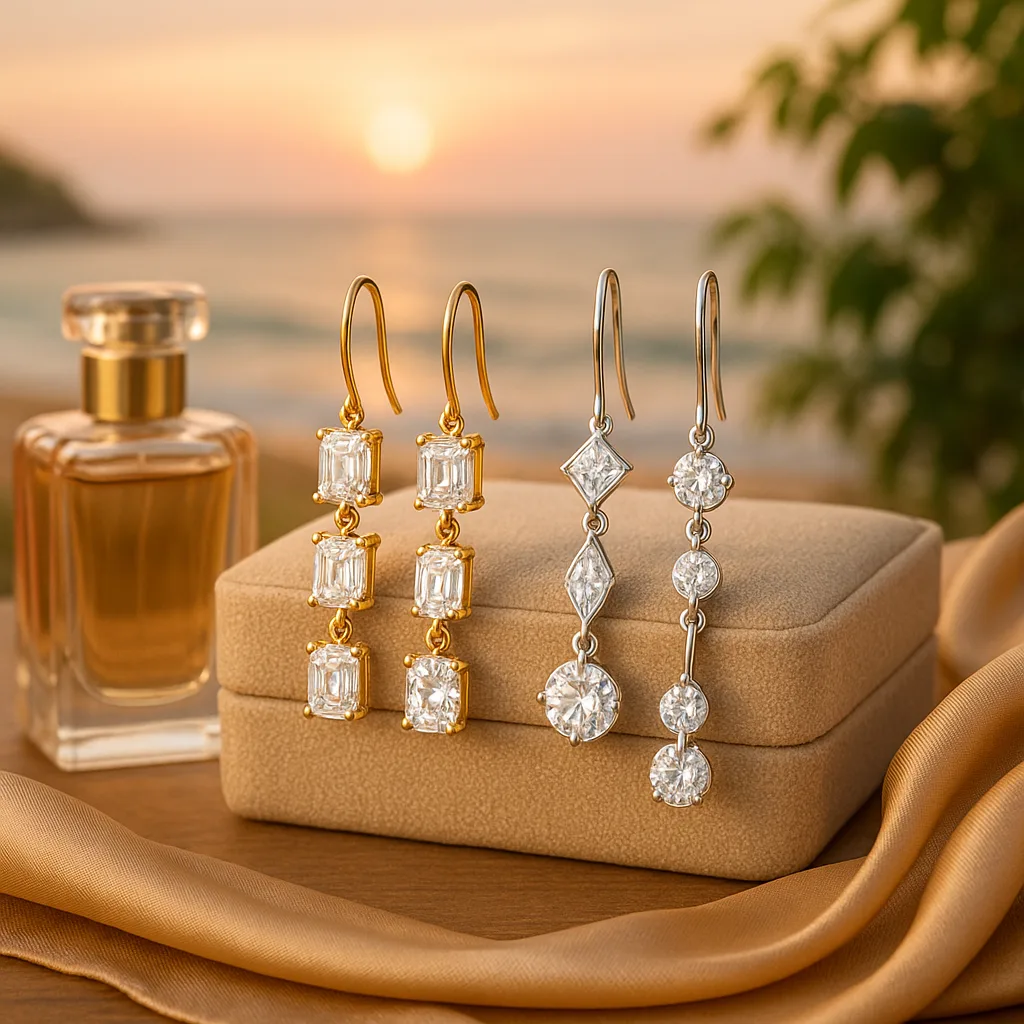 earring backs types: the ultimate guide to comfort, security, and style 2 Luxury dangler earrings with intricate detailing, evening wear jewelry