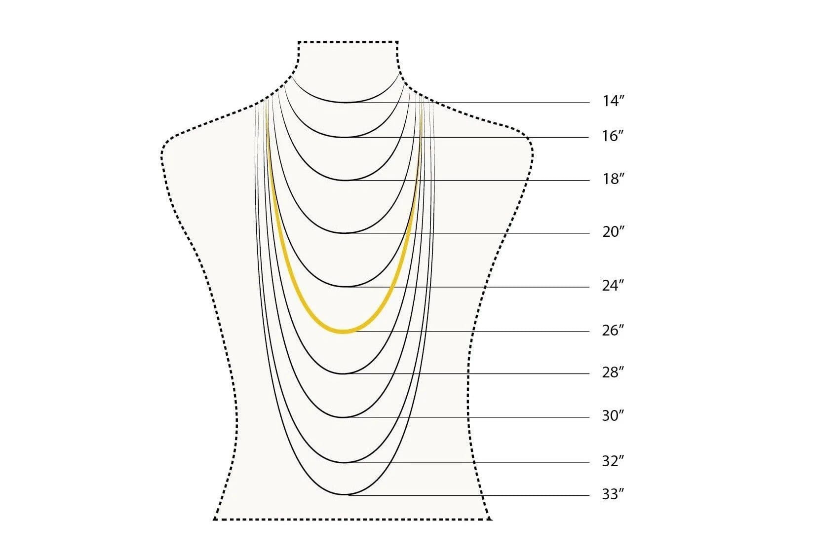 diamond mangalsutra designs 2 Different mangalsutra lengths displayed with measurement guides