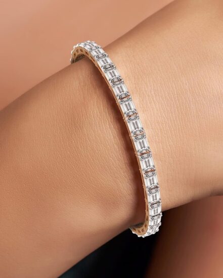 Luxury lab grown diamond bracelet in white gold, handcrafted for timeless brilliance