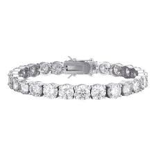 Elegant moissanite stone bracelet featuring sparkling round-cut stones set in a delicate metal band