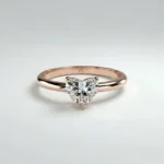 Heart solitaire 1 carat lab grown diamond engagement ring in yellow gold