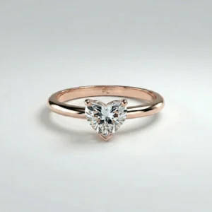 Lab Grown Diamond Heart Solitaire 14K Gold Ring 1.00ct