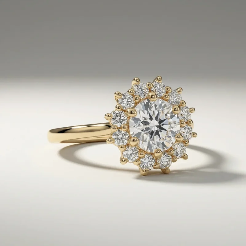 Arden – Round Halo Lab Grown Diamond Engagement Ring