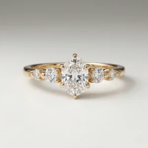 Lab Grown Diamond Oval Aura Multi-Stone Ring in 14K Gold (0.62 ctw)