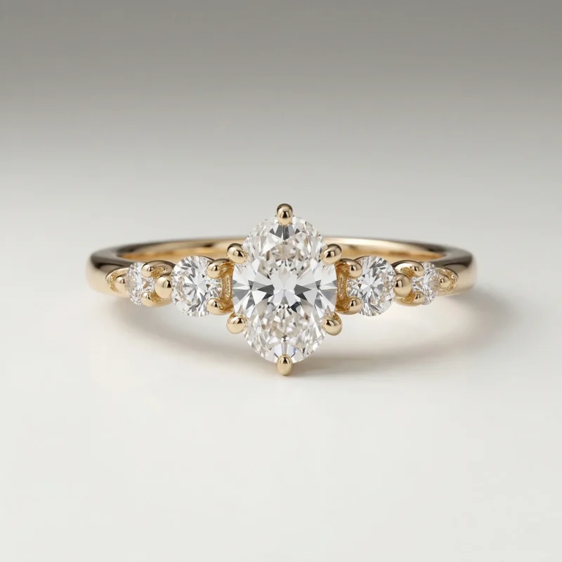 Aurelle – Oval Graduated Shoulder Lab Grown Diamond Engagement Ring