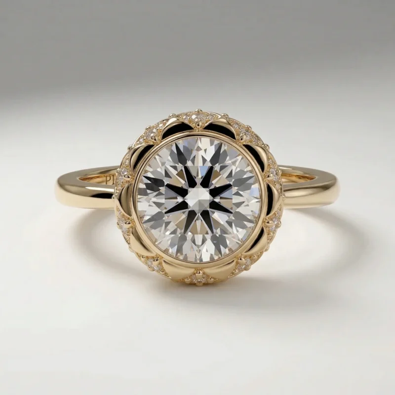 Aurelle – Round Crown Pavé Lab Grown Diamond Engagement Ring