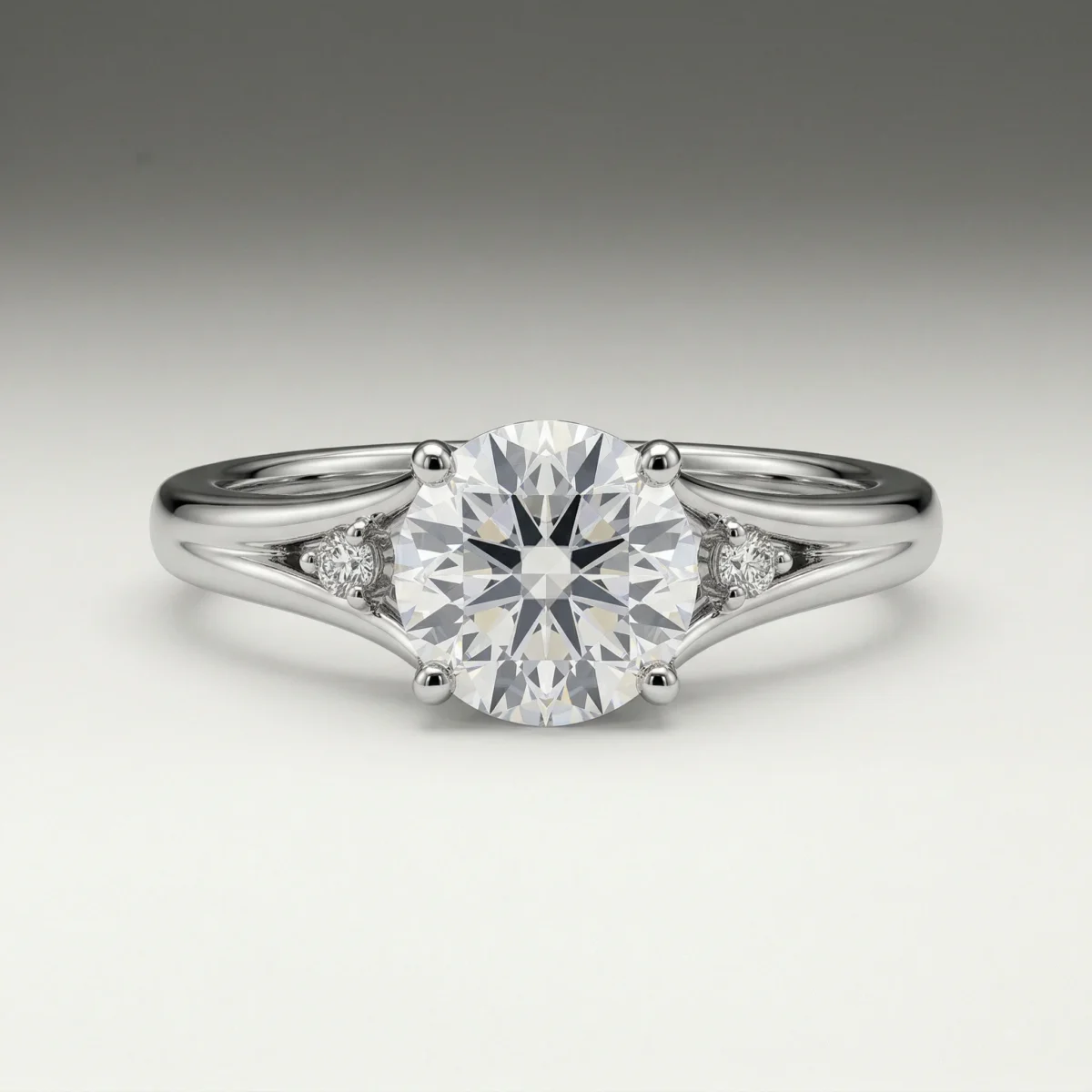 Aureline – Round Split Cathedral Lab Grown Diamond Engagement Ring Online | Primira Luxury