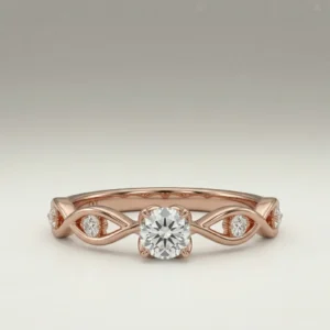 Lab Grown Diamond Round Infinity Twist 14K Rose Gold Ring 0.31ctw